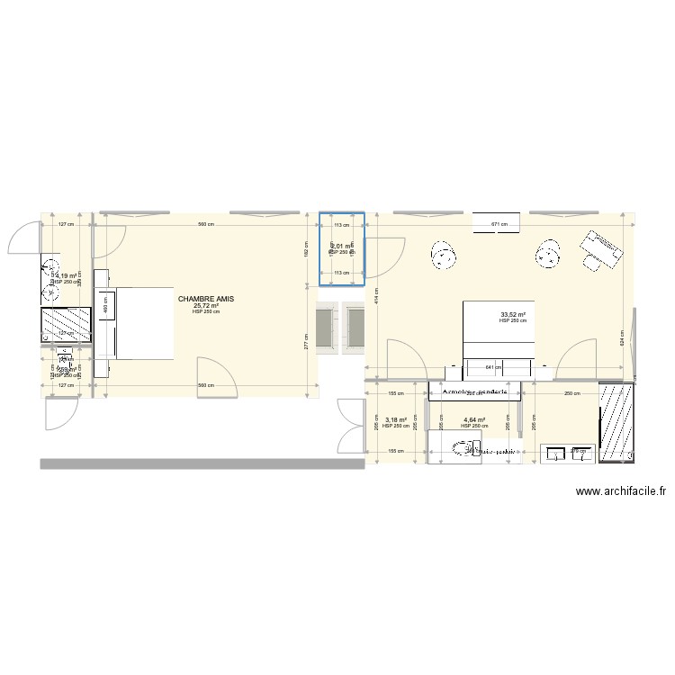 Kerdreho chambre parents v2. Plan de 0 pièce et 0 m2
