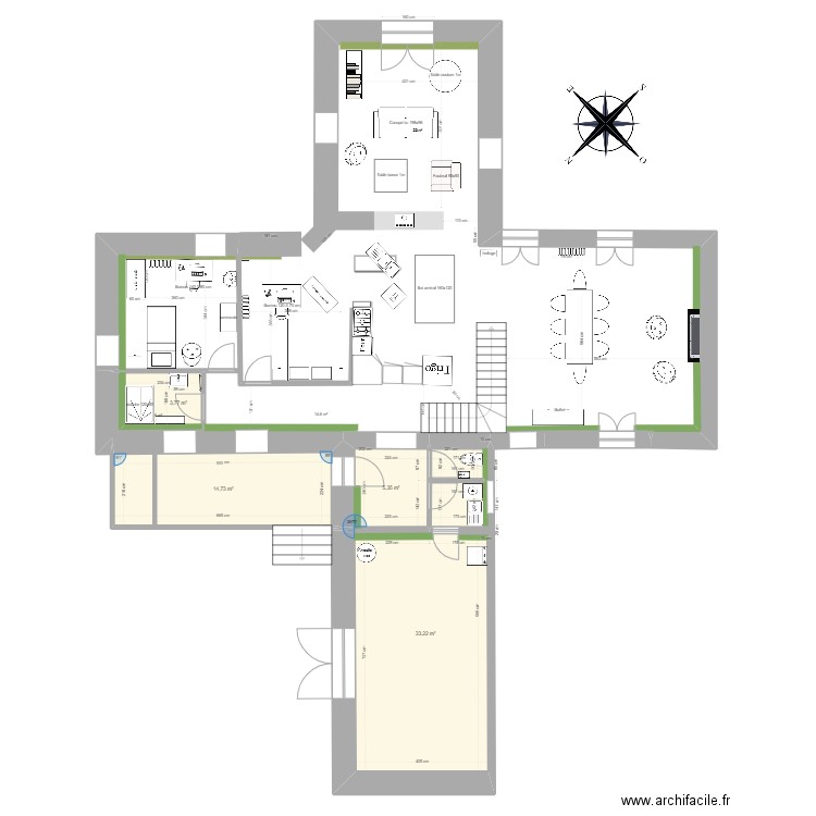 Branceilles 8B. Plan de 4 pièces et 57 m2