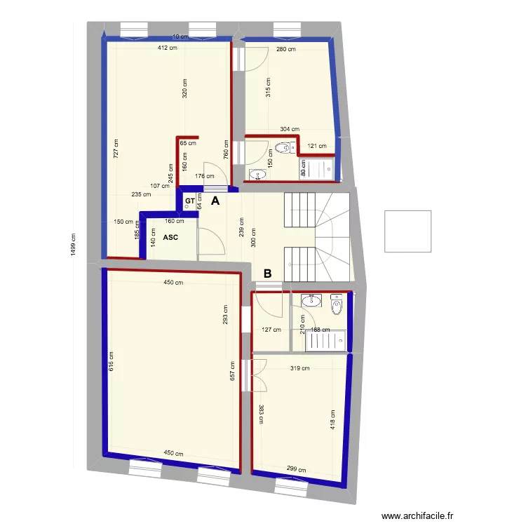PROJET 3 1° ETAGE placo. Plan de PROJET 3 1° ETAGE placo. Plan de