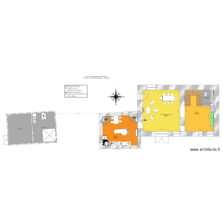 La Haute Bouëxière Plomberie. Plan de 24 pièces et 240 m2