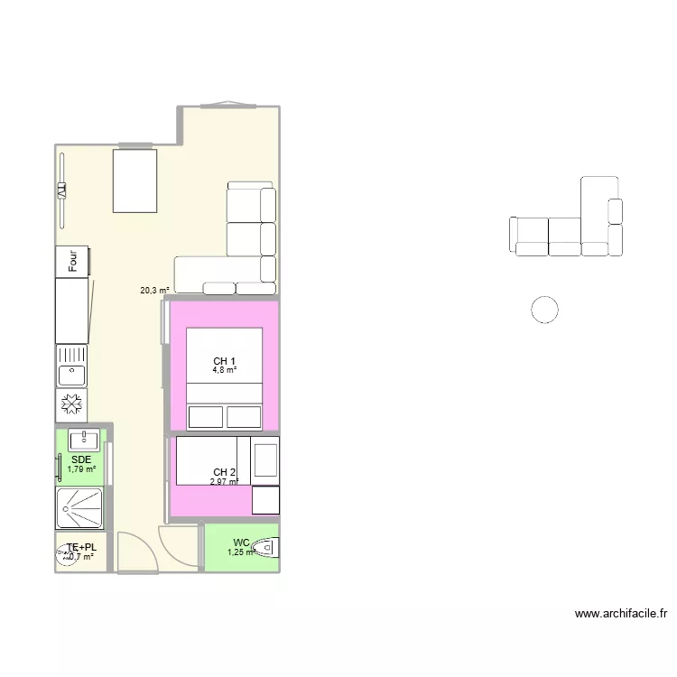 eskival 315 ter. Plan de 6  et 32 m²