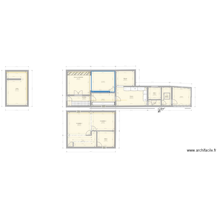 maison écaussinnes. Plan de 16 pièces et 158 m2