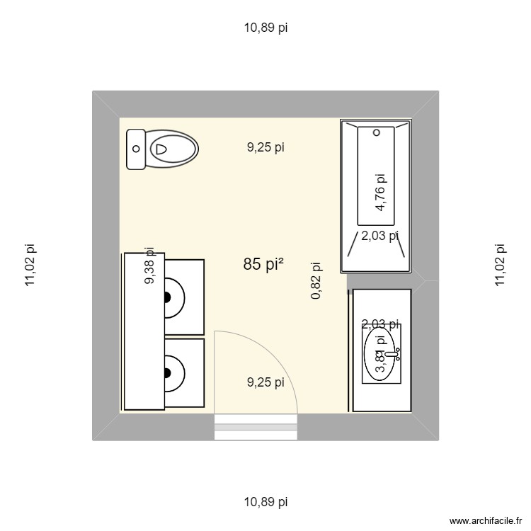 SALLE DE BAIN Raphie. Plan de 0 pièce et 0 m2