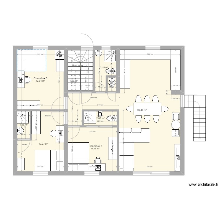 Maison Meaux - rdj - modification. Plan de 34 pièces et 238 m2