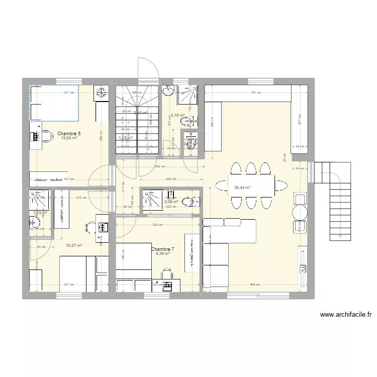 Maison Meaux - rdj - modification. Plan de 