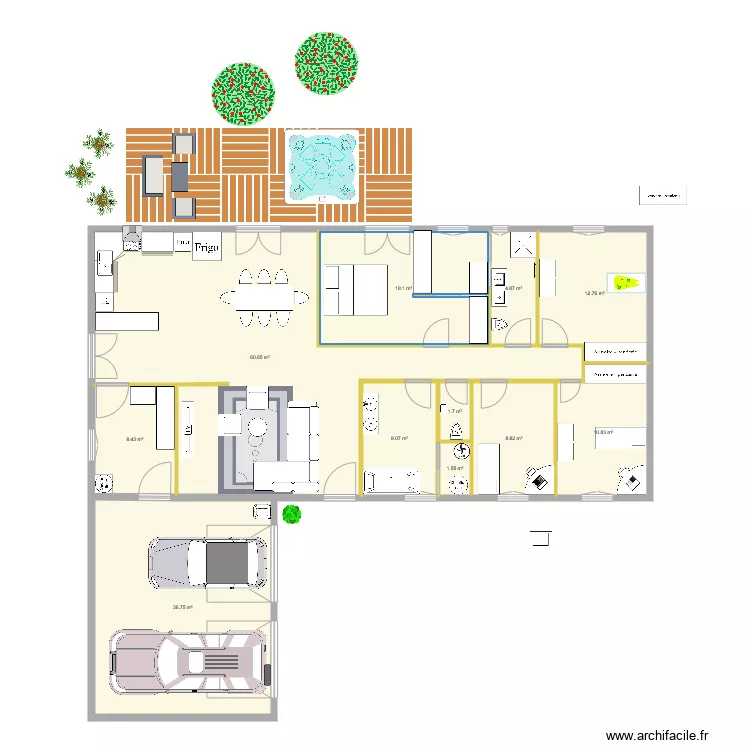 Armelle Nico 3 chambres. Plan de 