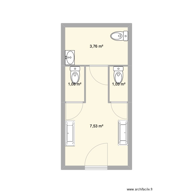 Projet école Bray Sur Seine. Plan de 4 pièces et 13 m2