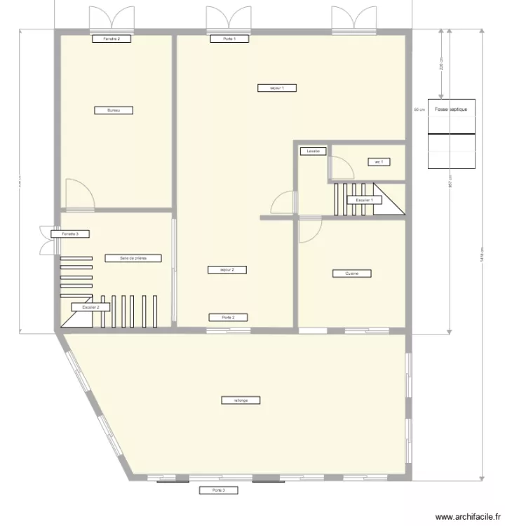 VILLA ST AND RDC Cotation. Plan de 