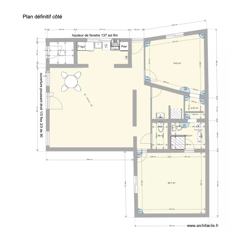 Plan d&eacute;finitif c&ocirc;t&eacute; 2. Plan de 