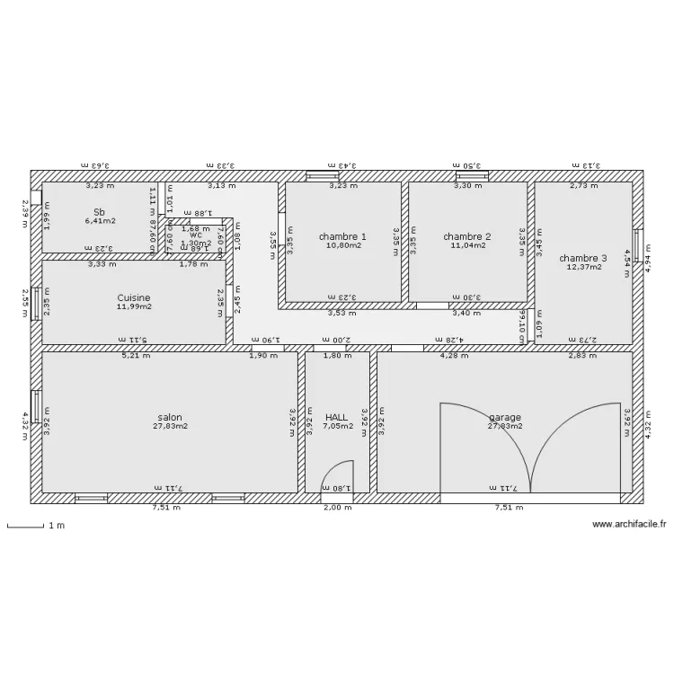 REZ DE CHAUSSES. Plan de 