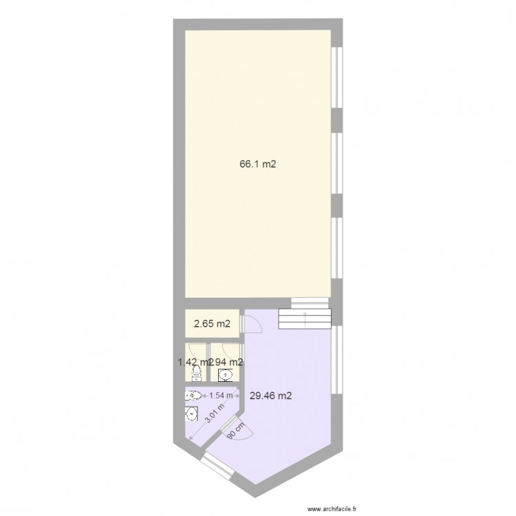 wc handicapés. Plan de 0 pièce et 0 m2