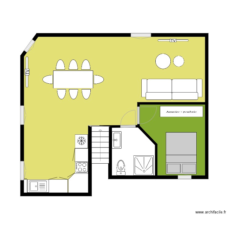 plan étage Nobles 1ch. Plan de 0 pièce et 0 m2