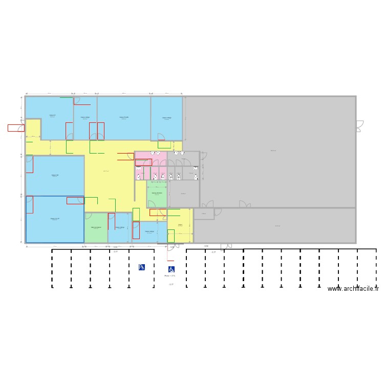 ISA Sablons portes. Plan de 24 pièces et 803 m2