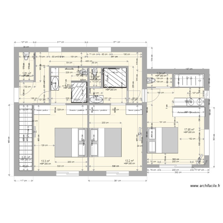 Chambre 1ier Tritons V3 essai. Plan de 0 pièce et 0 m2