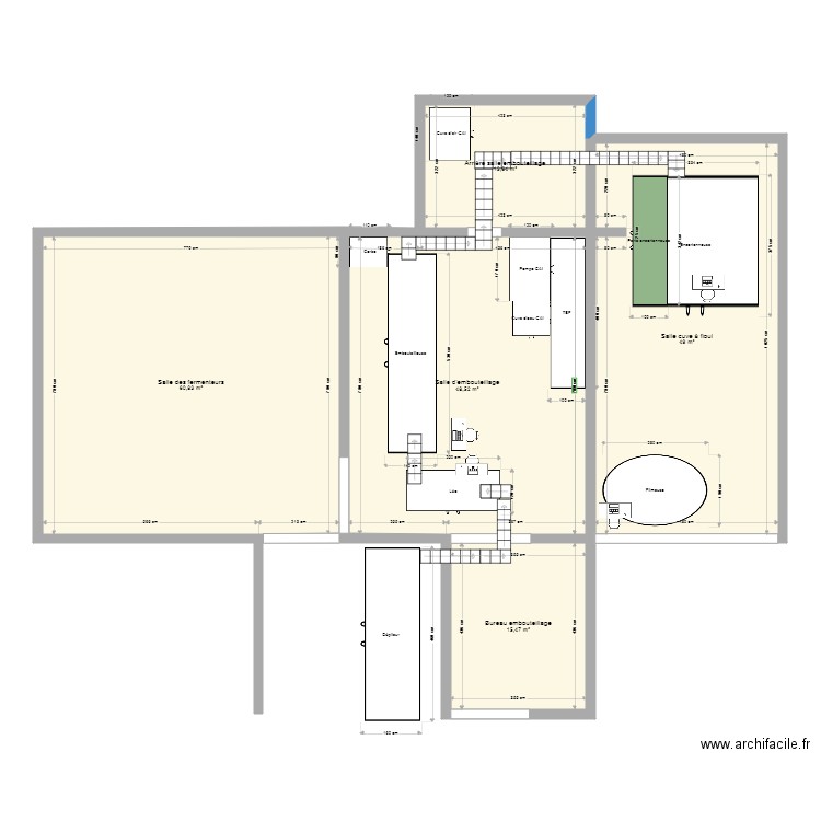 Conditionnement 2. Plan de 5 pièces et 187 m2