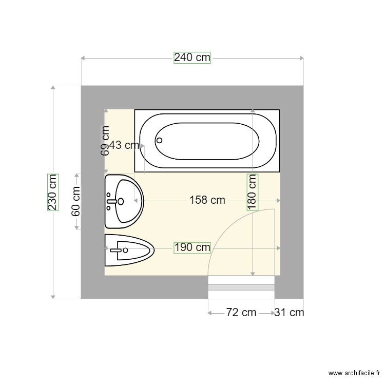 plan salle bain 1. Plan de 0 pièce et 0 m2
