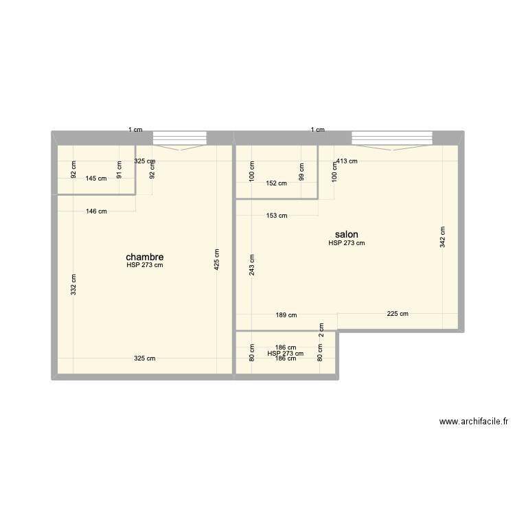 Clichy. Plan de 3 pièces et 29 m2