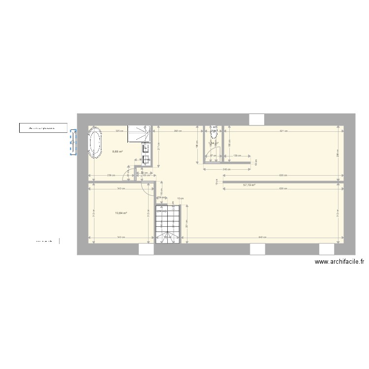 etage 1. Plan de 4 pièces et 78 m2