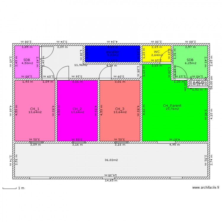maison de plage etage 1. Plan de 0 pièce et 0 m2