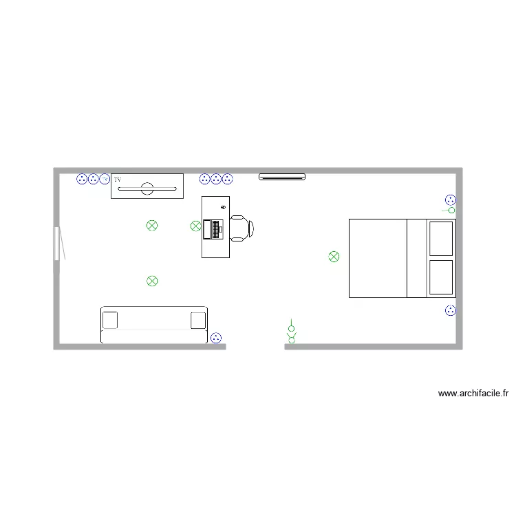 Chambre comble 2 ieme &eacute;tage. Plan de 