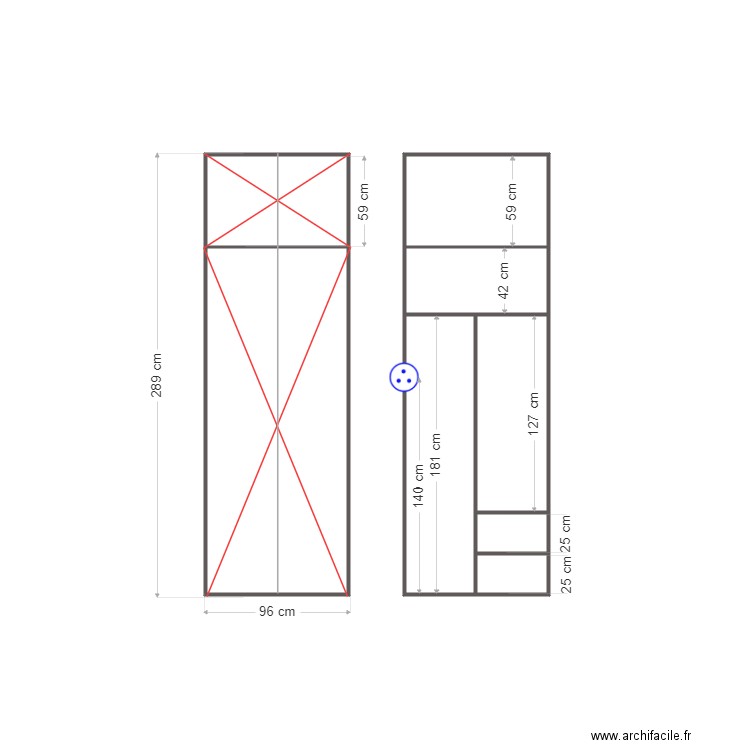 verneret placard degagement. Plan de 0 pièce et 0 m2