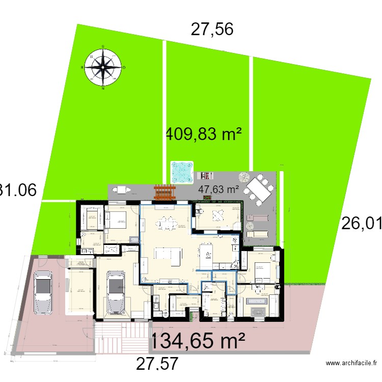 POIROUXv8. Plan de 14 pièces et 170 m2