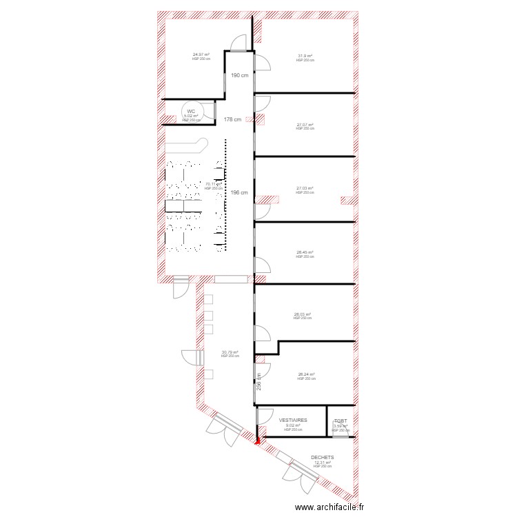 MARSEILLE 7 LAB + SP. Plan de 13 pièces et 321 m2