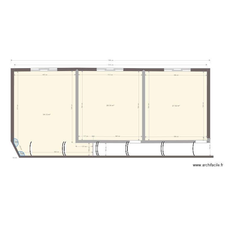 RCM terrasses projet 1 base existant. Plan de 0 pièce et 0 m2