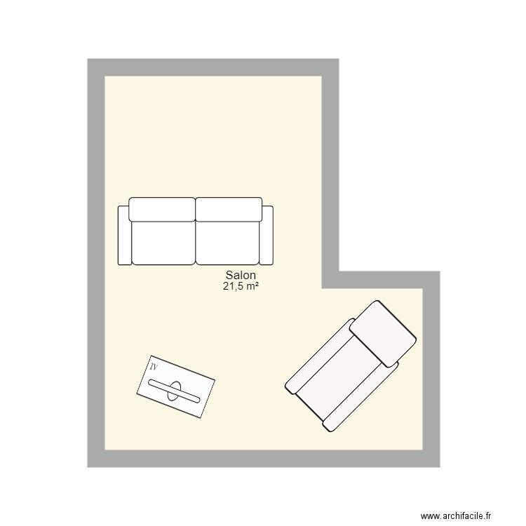 salon bercher V1 canapé 2 places et  meridienne. Plan de 0 pièce et 0 m2