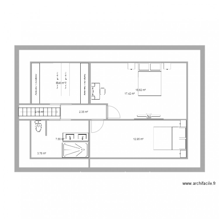 Mauffait etage 1. Plan de 0 pièce et 0 m2