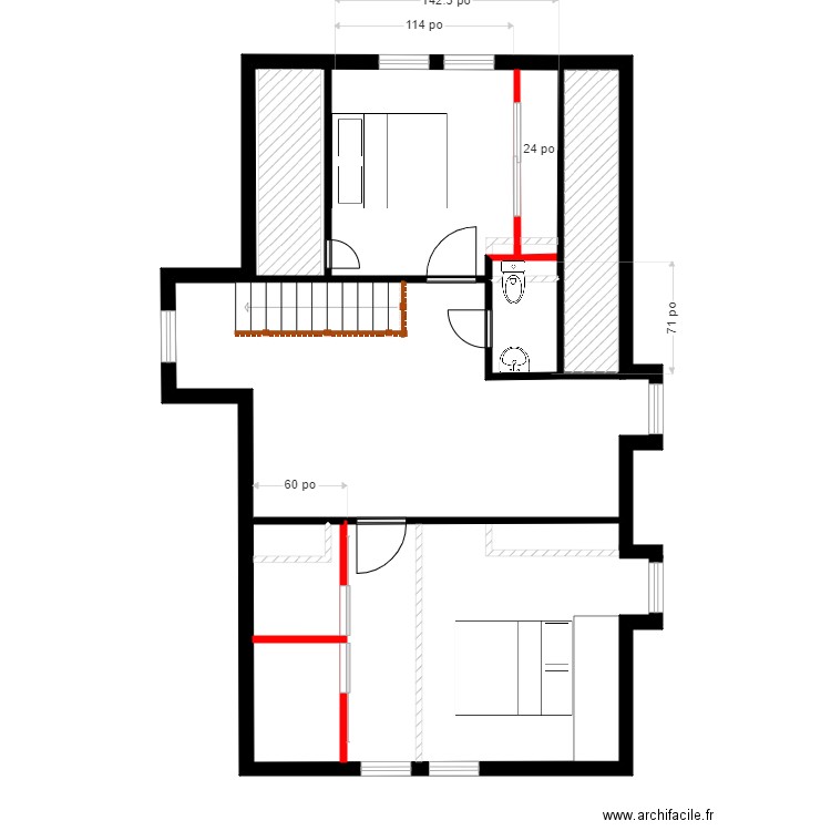deschesne etage. Plan de 0 pièce et 0 m2