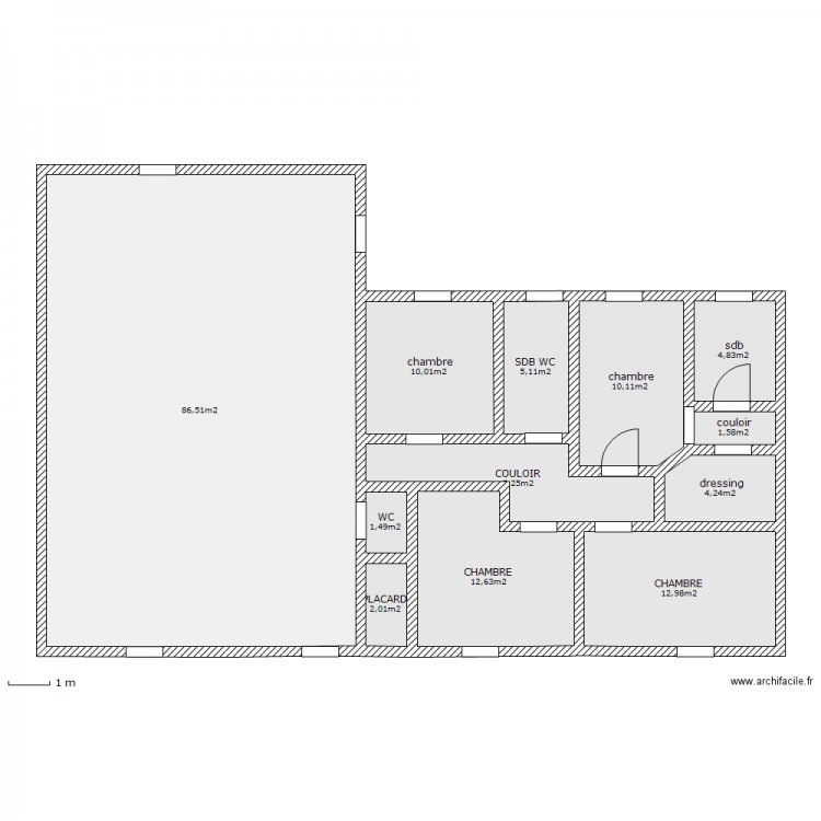 maison plain pied. Plan de 0 pièce et 0 m2