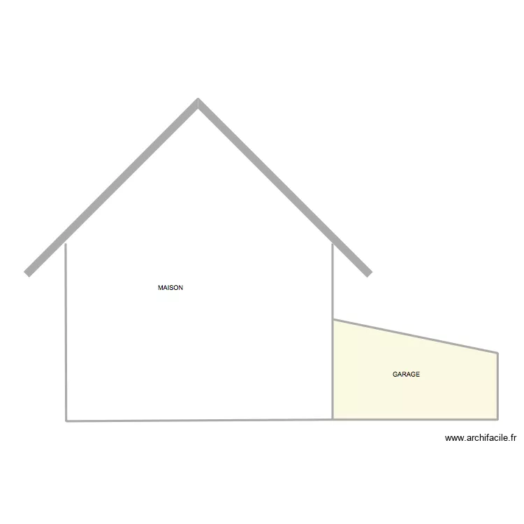 MAISON AVEC GARAGE Cote Jardin. Plan de 