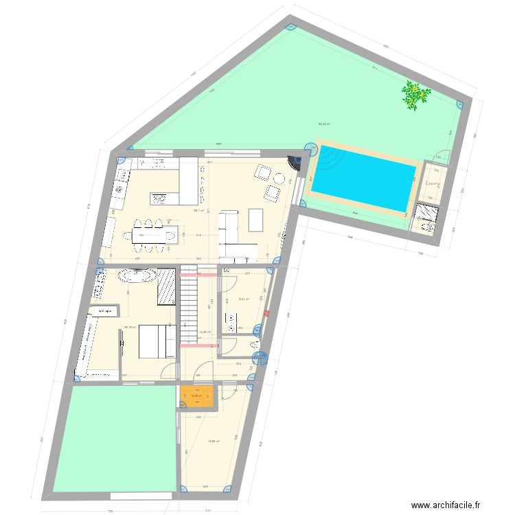 grange opoul cuisine. Plan de 0 pièce et 0 m2