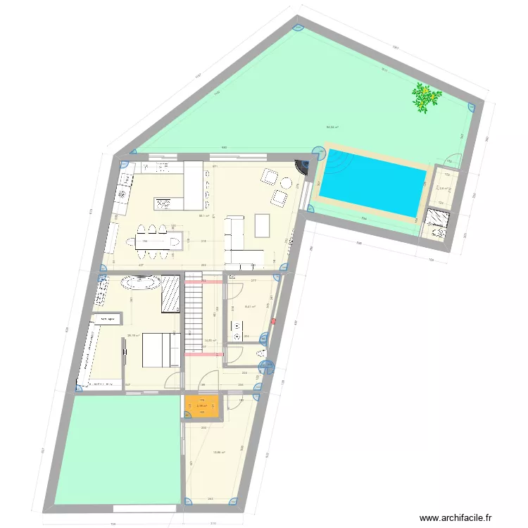 grange opoul cuisine. Plan de 
