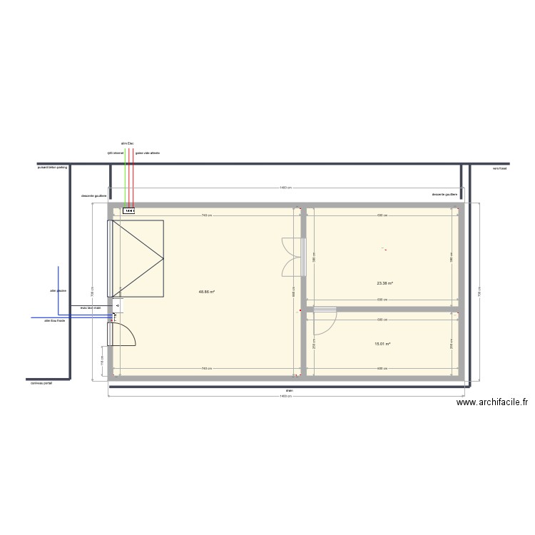 garage 14x7 ok. Plan de 0 pièce et 0 m2