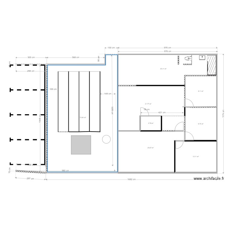 plan 3 mares2. Plan de 8 pièces et 180 m2