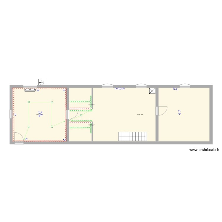 MCP. Plan de 4 pièces et 85 m2