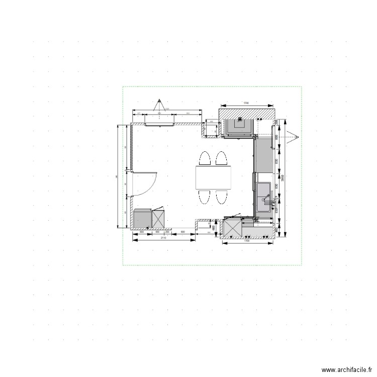 cuisine barraux bis. Plan de 0 pièce et 0 m2