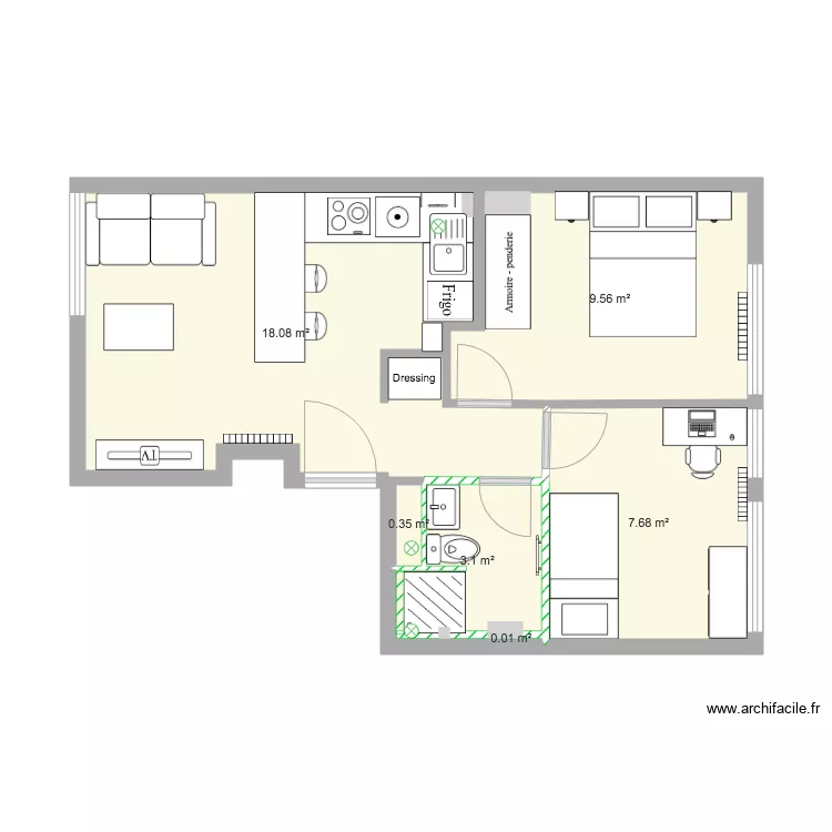 Commandant 2e etage V2. Plan de 