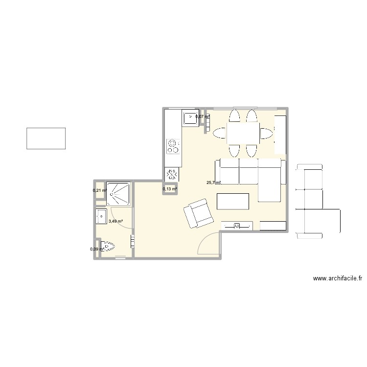 appart après travaux. Plan de 0 pièce et 0 m2