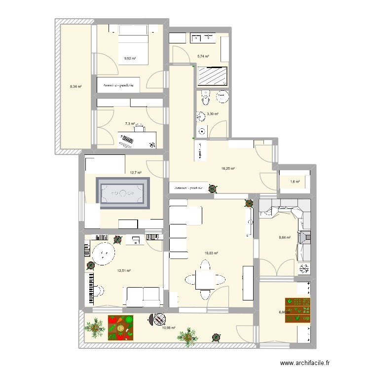 fonderie2. Plan de 13 pièces et 124 m2