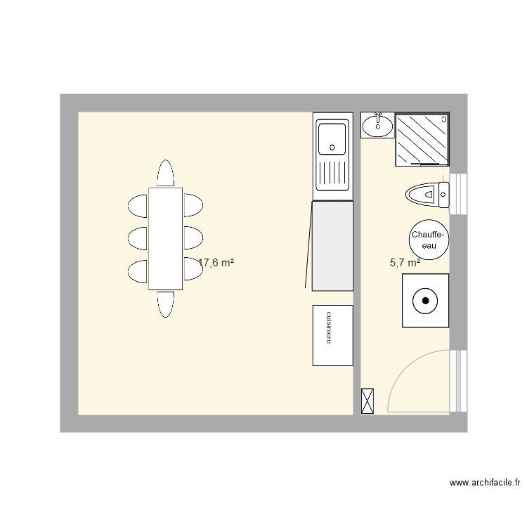 garage 2. Plan de 2 pièces et 23 m2