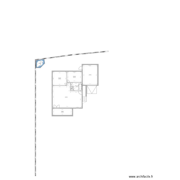 Avec modification terrasse. Plan de 8 pièces et 98 m2