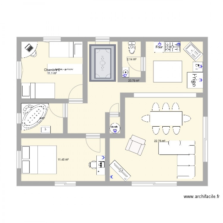 Maison 80m. Plan de 0 pièce et 0 m2