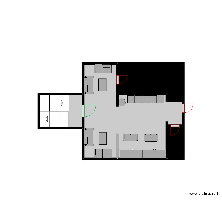 Benny's. Plan de 31 pièces et 47 m2