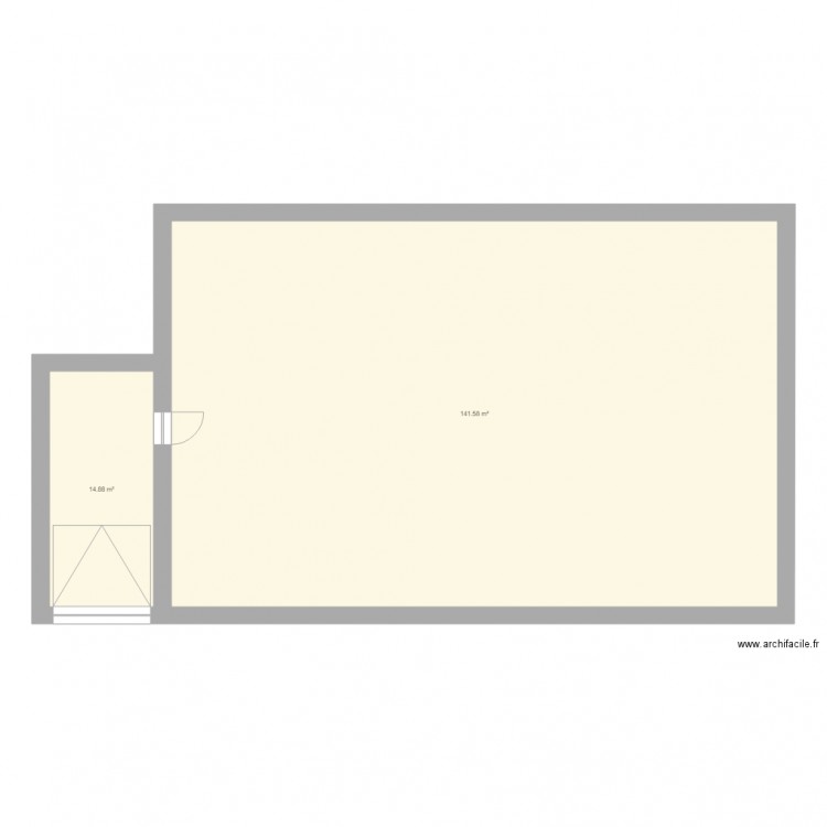 planc. Plan de 2 pièces et 156 m2