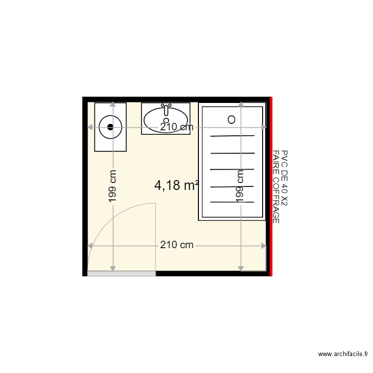 CROSSE AMANDINE . Plan de 1 pièce et 4 m2