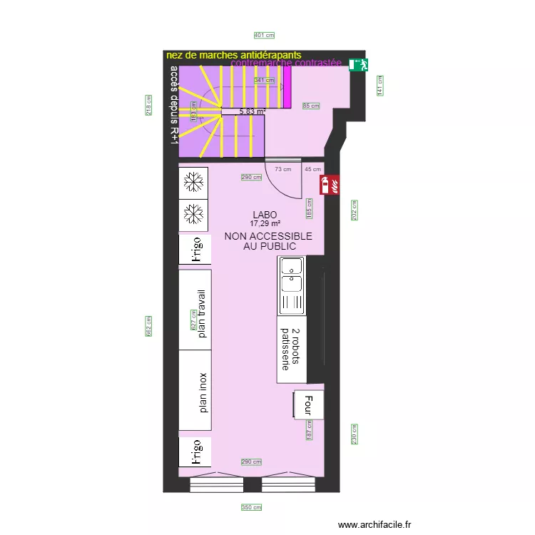 BOQUITA LABO R2 APRES TRAVAUX. Plan de BOQUITA LABO R2 APRES TRAVAUX. Plan de