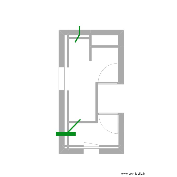 Salle de bains - WC Etage évacuation eaux usées. Plan de 7 pièces et 7 m2